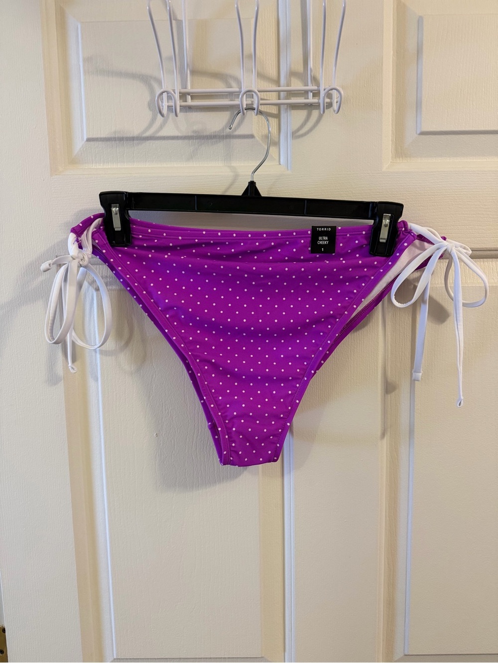 NWT Torrid Purple Polka Dot Side-Tie Bikini Bottoms size 1